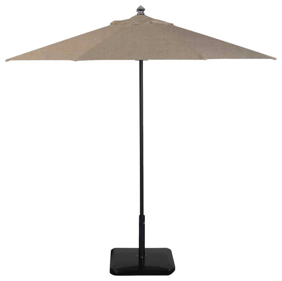 9' Round Flexibe Commercial Umbrella, Black, Taupe