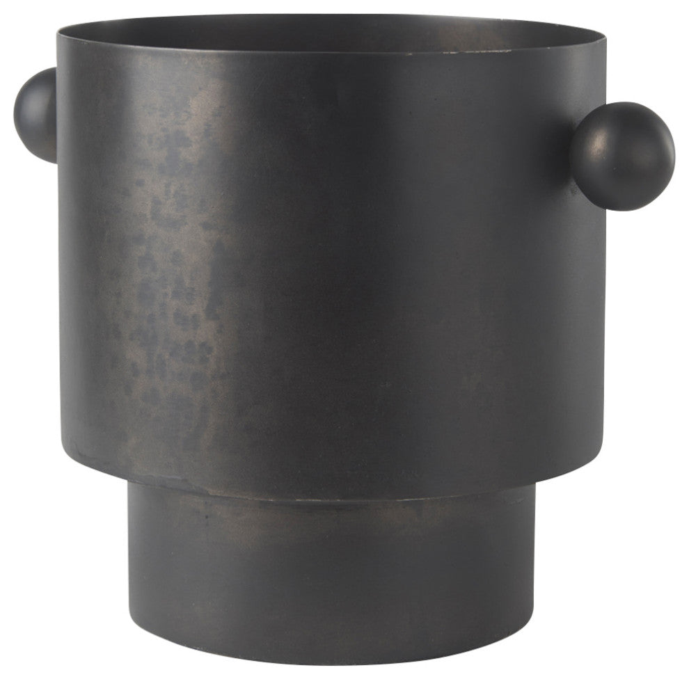 Juno Black Iron Vase, 9"