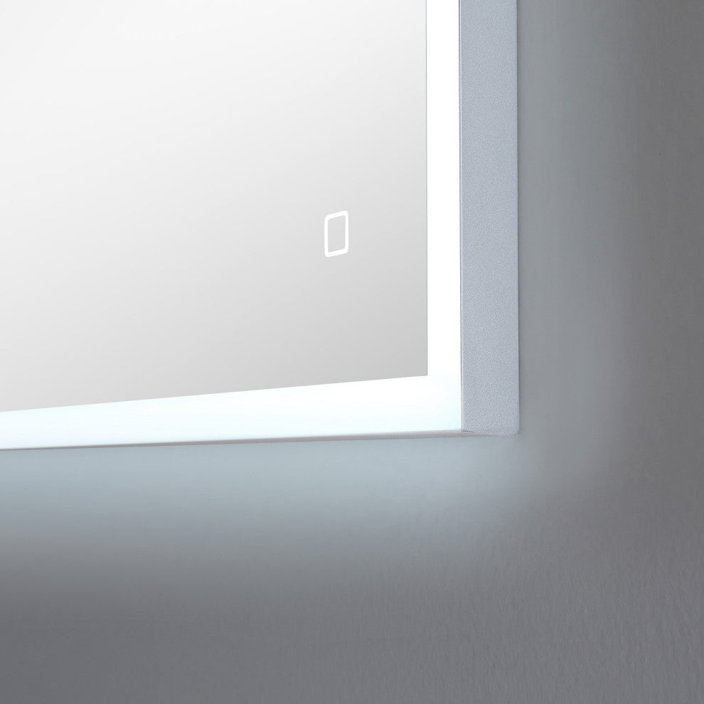 Ove Decors Davin LED 60 x 28 in. Mirror in White and Aluminum Finish