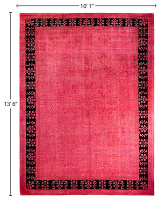 Overdyed, One-of-a-Kind Hand-Knotted Area Rug Pink, 10'1"x13'6"