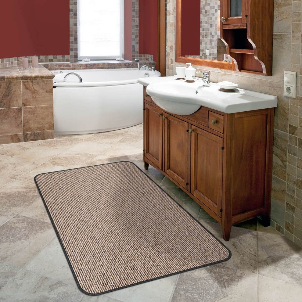 Skid-Resistant Area Rug Black Ripple, 8'x12'