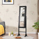 Costway Mirrored Jewelry Cabinet Organizer Free Standing w/ 18 LED lights Black