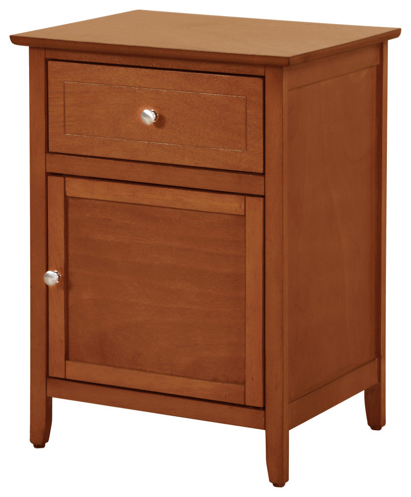 Izzy 1-Drawer, 1-Door Nightstand, Cherry, Oak