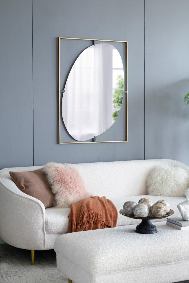 Gewnee 30x1x40" Poppy Mirror with Gold Metal Frame