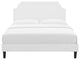 Platform Bed Frame, King Size, Velvet, White, Modern Contemporary, Bedroom