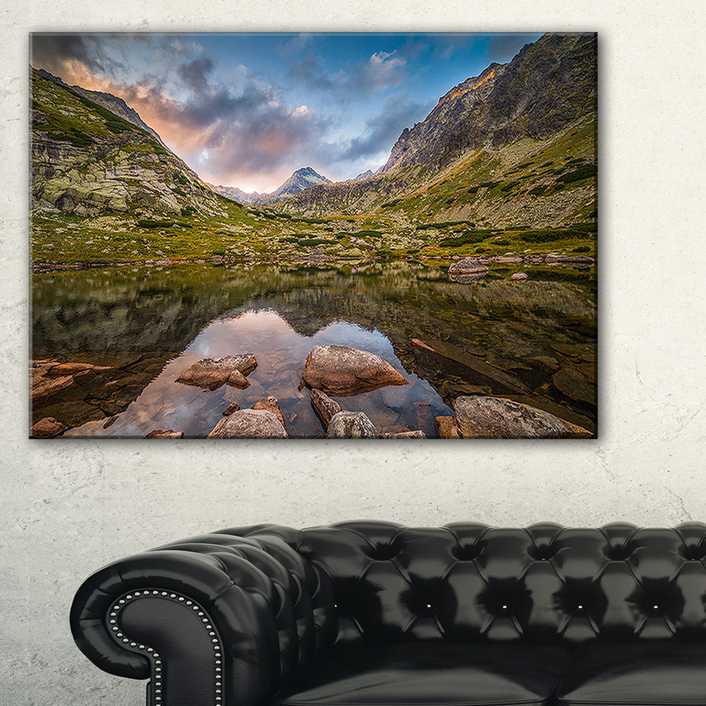 "Rocky Lake Above Skok Waterfall" Wall Art, 32"x16"