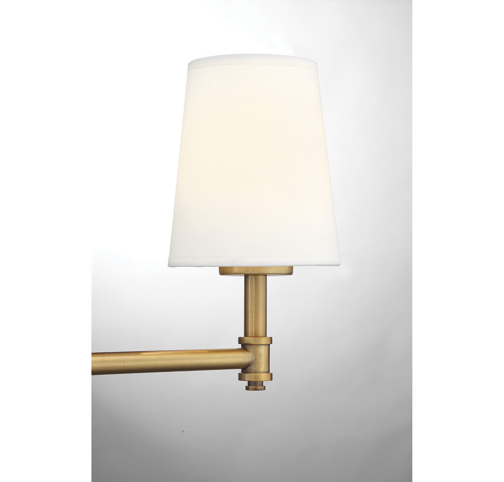 3-Light Bathroom Vanity Light, Natural Brass