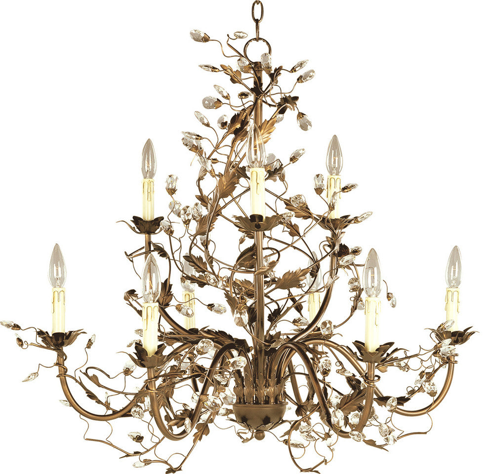 Maxim Lighting Elegante 9-Light Chandelier Etruscan Gold - 2852EG