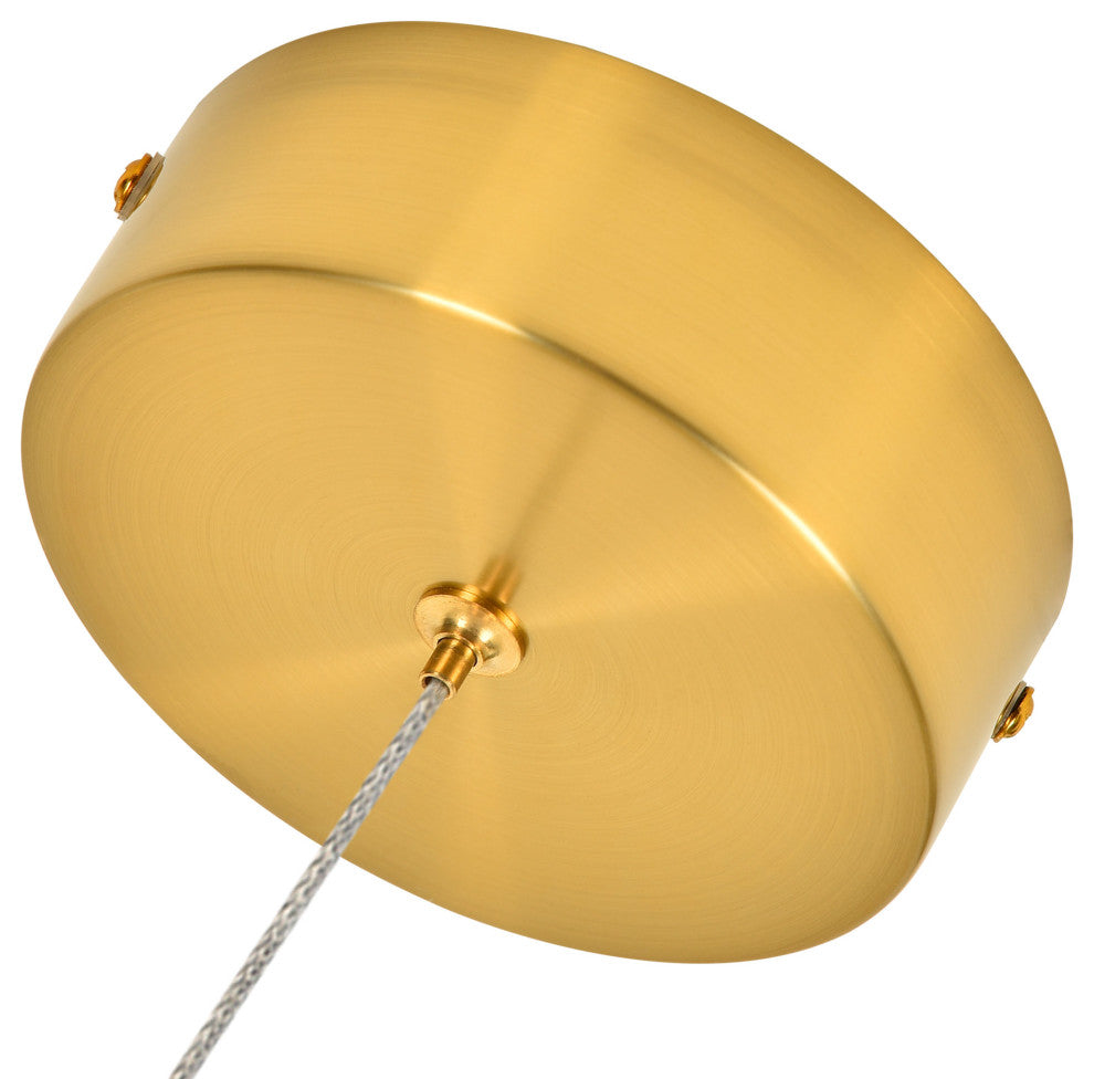 Capri 5" ETL Certified Integrated LED Height Adjustable Pendant, Antique Brass