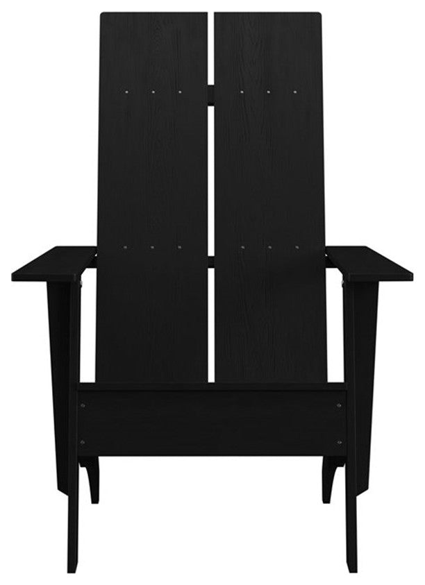 Sawyer Modern All-Weather Poly Resin Wood Adirondack Chair in Black