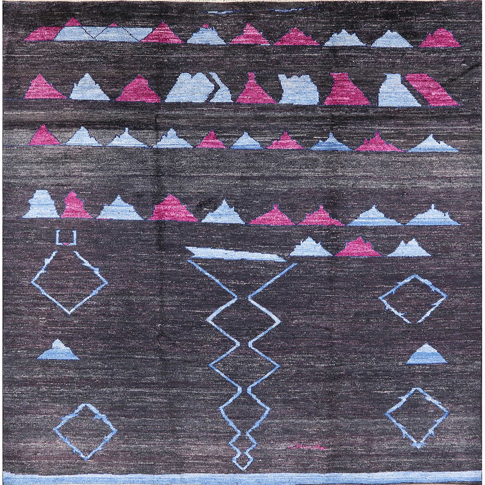 Ahgly Company Indoor Square Mid-Century Modern Area Rugs, 6' Square