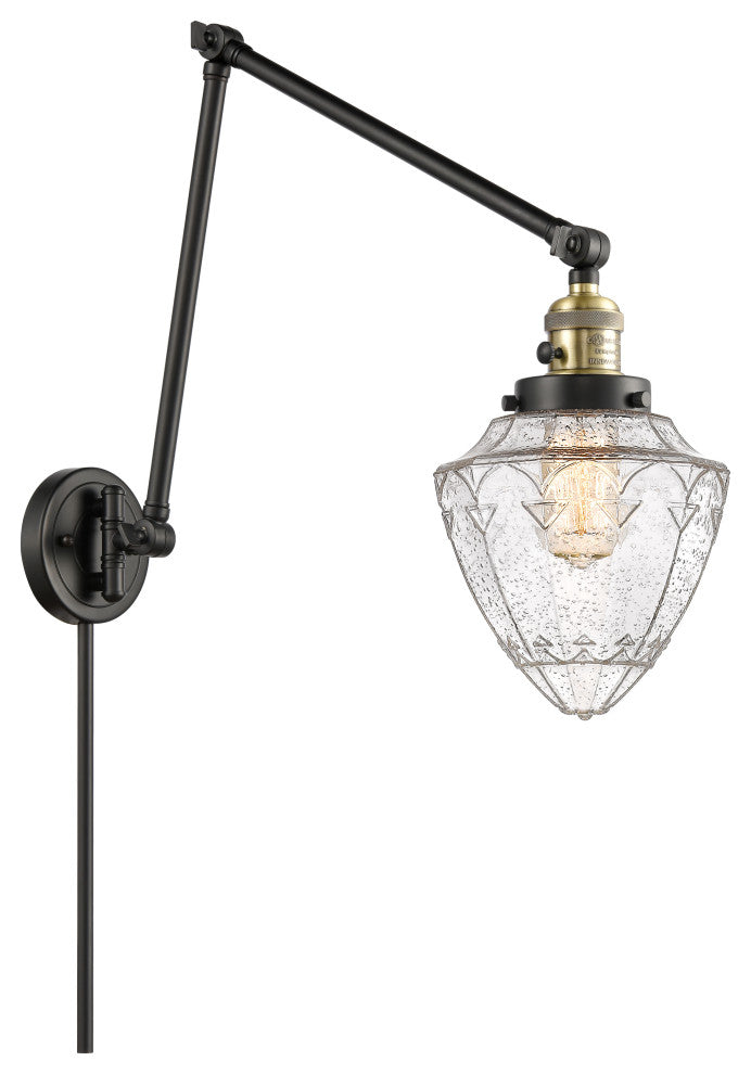 Innovations 238-BAB-G664-7-LED 1 Light Swing Arm, Switch, Black Antique Brass