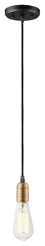 Maxim Lighting Early Electric 60W 1-Light Pendant, Black/Brass