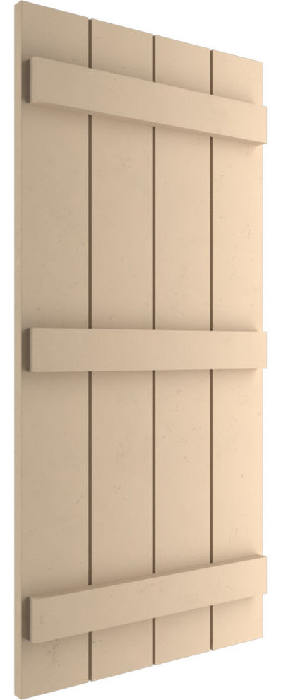 Rustic 4 Board Joined B-N-B Faux Wood Shutters, 22x76", Smooth