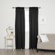 Pencil Pleat Blackout Curtains, Black, 52"x84", Set of 2