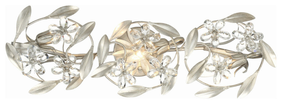 Crystorama Lighting Group MSL-303 Marselle 3 Light 26"W Vanity - Antique Silver