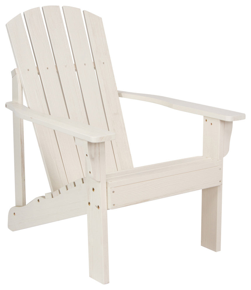 Shine Company 4626Ew Mid-Century Modern Adirondack Chair, Eggshell White
