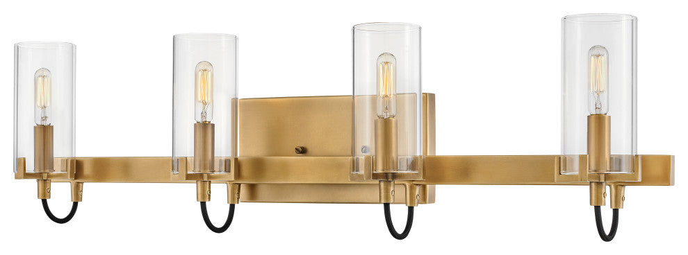 Hinkley Ryden Large Four Light Vanity, Heritage Brass