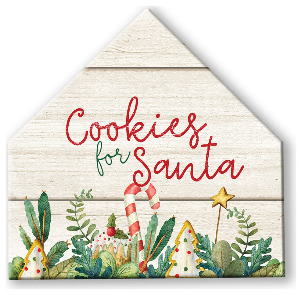 Cookies For Santa 12x12 House Shaped Canvas