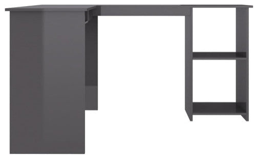vidaXL Corner Desk Home Office Computer Desk High Gloss Black Engineered Wood