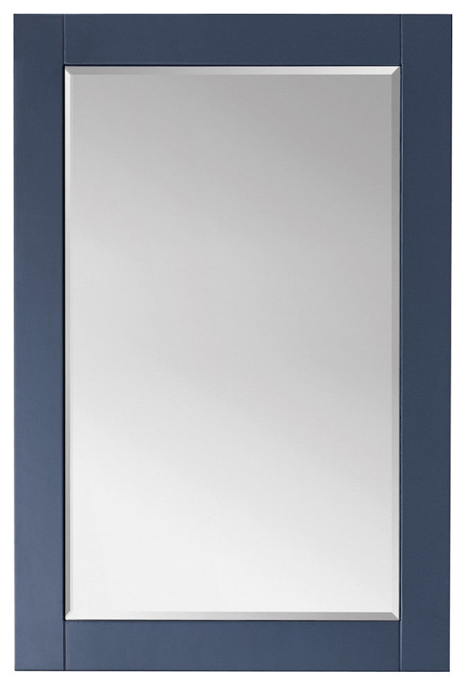 Ivy Rectangular Bathroom Wood Framed Wall Mirror, Blue, 24"
