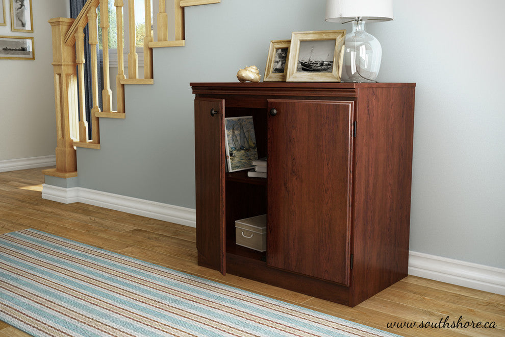 South Shore Morgan Small 2-Door Storage Cabinet, Royal Cherry