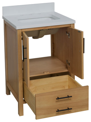 California 24" Bathroom Vanity, Blonde, Matte White