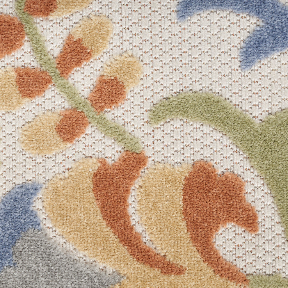 Nourison Aloha 7'10" x 10'6" Ivory Blue Outdoor Area Rug