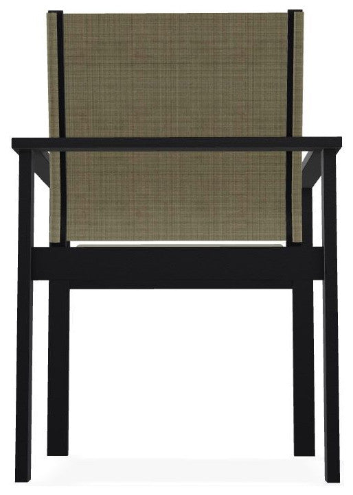 Tribeca Sling Outdoor Stackable Armchair, Elevation Stone/Black
