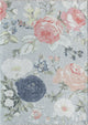 Serafina Blossoming Beauty Floral Contemporary Light Blue Area Rug, 5'3" X 7'0"
