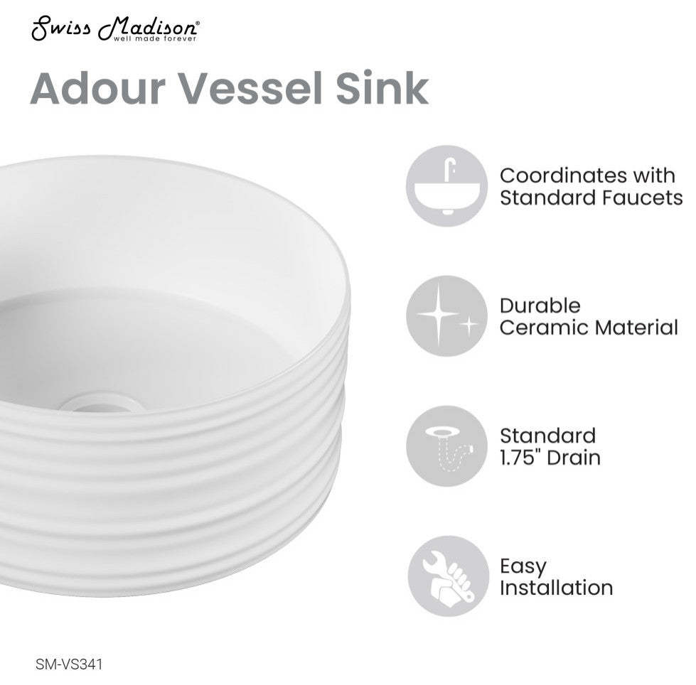 Adour 16'' Vessels Sink, White