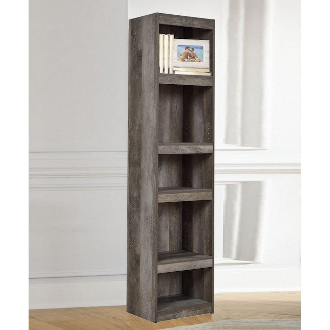 Benzara BM238403 72" 5 Tier Wooden Pier With Adjustable Shelves, Gray