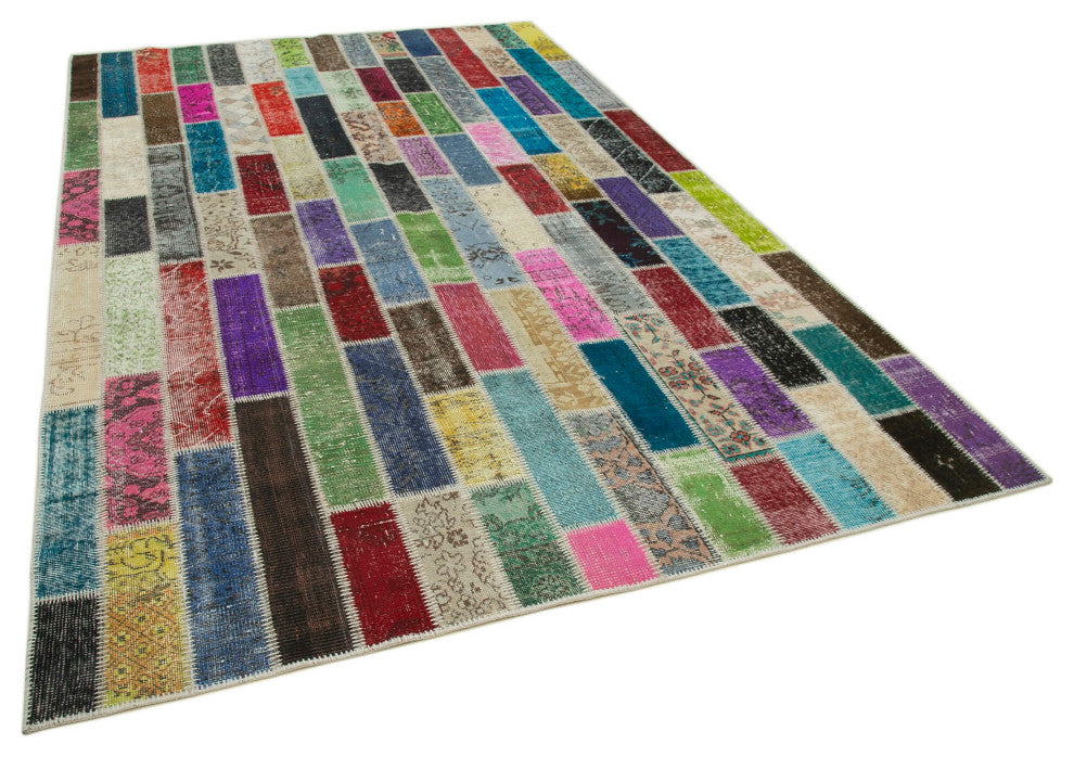 Rug N Carpet - Handmade Oriental 6' 7" x 10' 1" Decorative Patchwork Area Rug