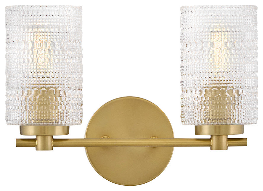 Lark Mabel Small Two Light Vanity, Lacquered Brass