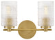 Lark Mabel Small Two Light Vanity, Lacquered Brass