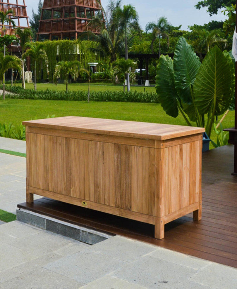 Pavilion Teak Outdoor Storage Bench