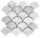 Fish Scale Carrara White Marble Grand Fan Mosaic Tile Polished, 1 sheet
