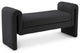 Stylus Boucle Fabric Upholstered Bench, Black, 51" Wide