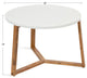Rioux Wood Coffee Table, White/Natural 26x26x18