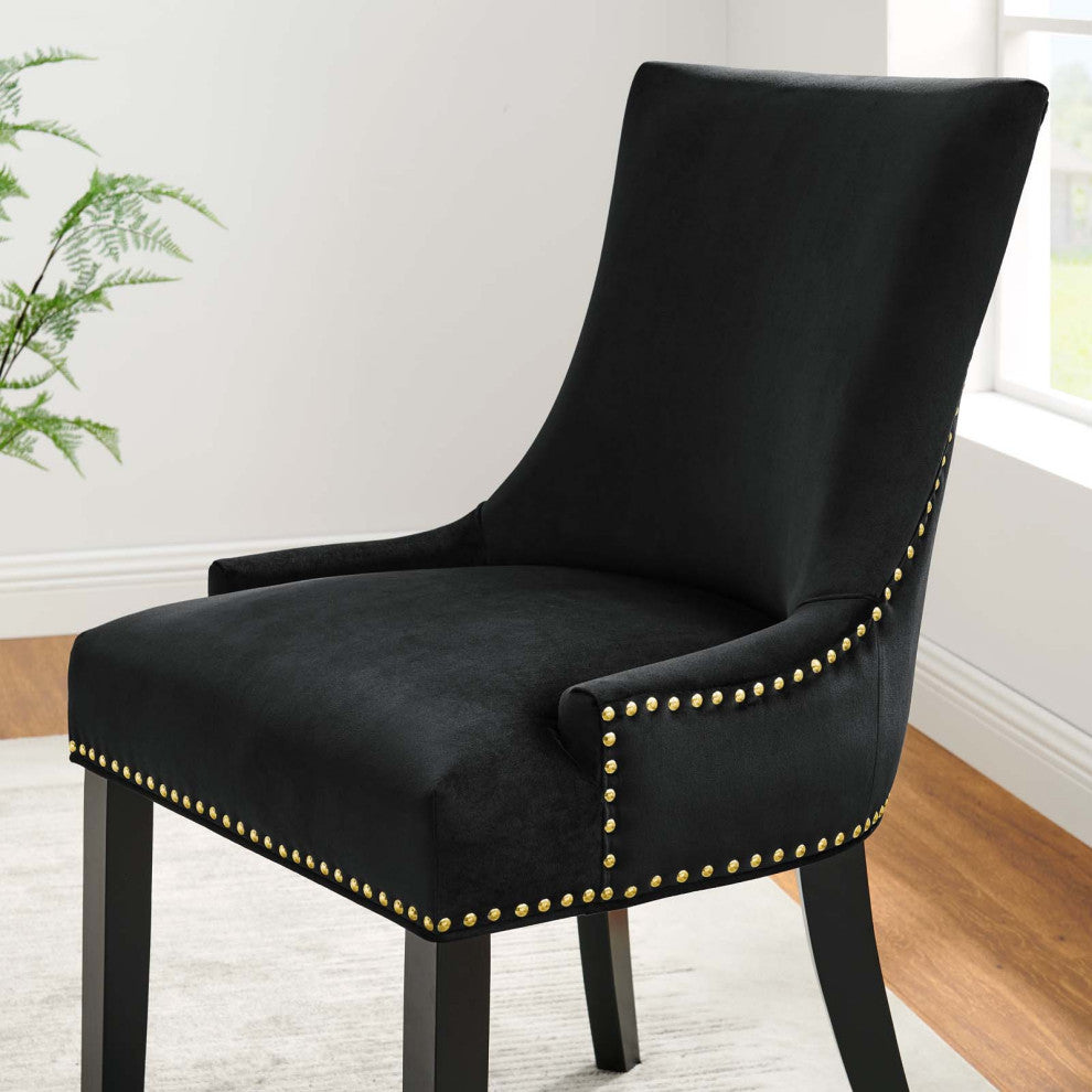 Marquis Performance Velvet Dining Chairs, Set of 2, Black