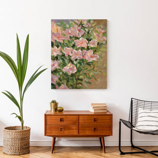 Pink Florals With Greenery 24 x 30 Canvas Wall Art
