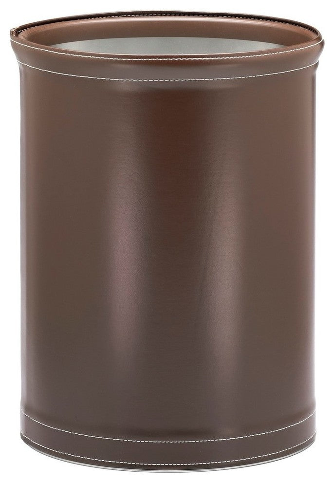 Stitched Chocolate 14" Wastebasket