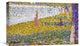 "Women On The River Bank" Stretched Canvas Giclee by Georges Seurat, 22"x14"