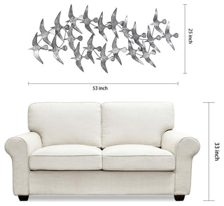 Hand Painted Etched Metal Wall Sculpture, Multi Color, Flock