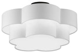 White Contemporary Flush Mount With Matte Black Metal