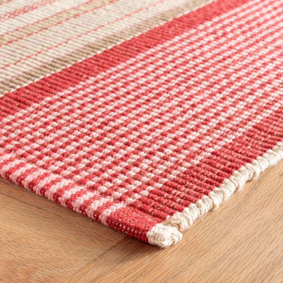 Dash & Albert Framboise Handwoven Cotton Rug, Red, 2' x 3'