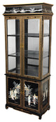 Lacquer Curio Cabinet, Black Mother of Pearl Ladies