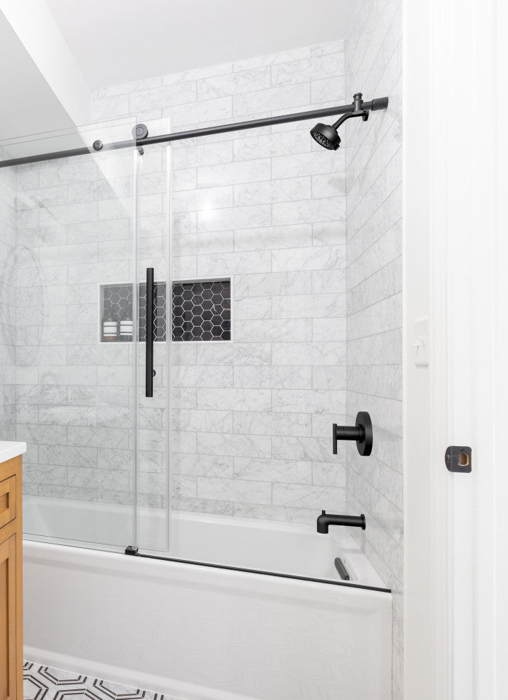 ParmaÂ® Tub & Shower Trim Kit, 1.75gpm with 5-Function Showerhead, Satin Black
