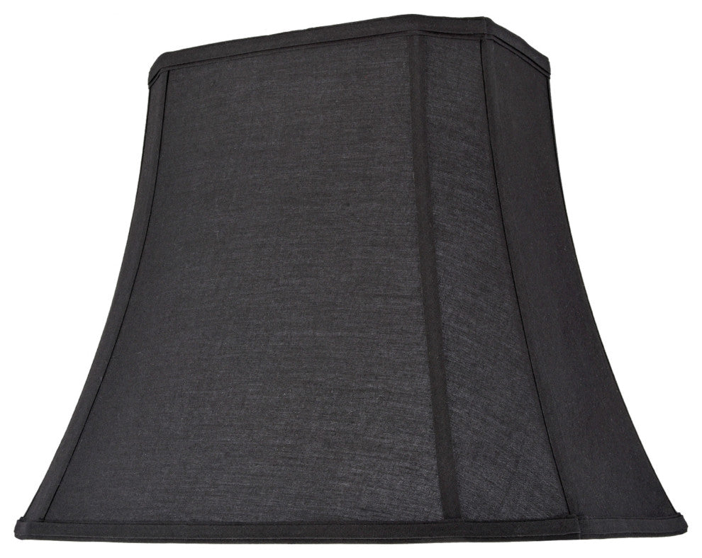 34046 Oblong Cut Corner Bell Spider Lamp Shade, Black, 12" wide, 10"x12"x13"