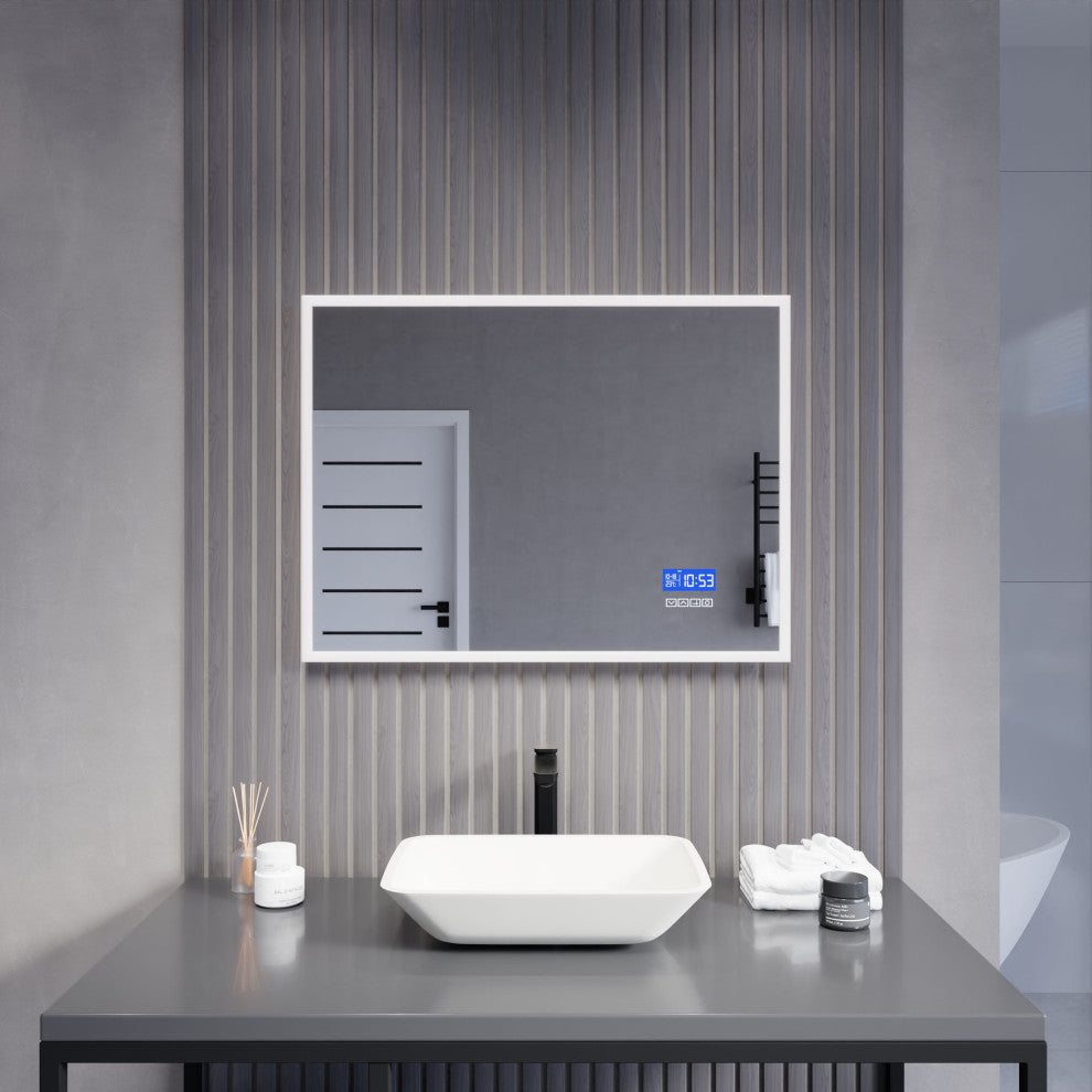 ANZZI 24" x 31" LED Front/Back Light Magnifying Bathroom Mirror WithDefogger